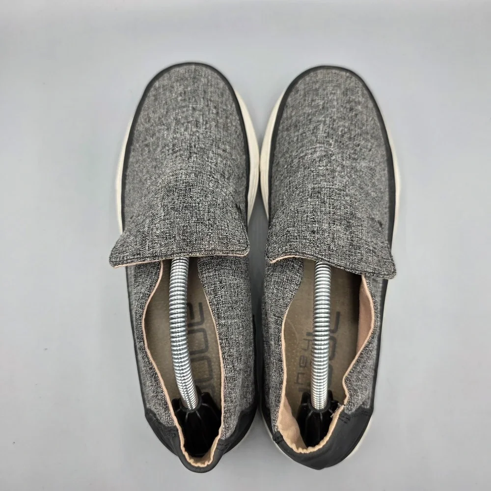 Hey Dude Peyton‎ Shoes Womens 7 Chambray Black Gray Sneakers Loafers Platform